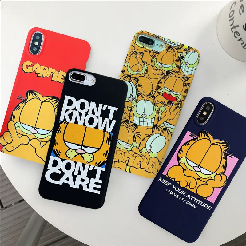 GYKZ мультфильм Гарфилд Кот Чехол для телефона для iPhone 6 6s X XR XS MAX 8 7 Plus Мягкая силиконовая задняя крышка для iPhone X 10 Coque Fundas