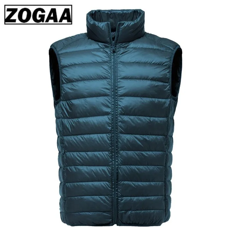 

ZOGAA Sleeveless Jackets Vest Mens Winter Ultralight Down Cotton Parkas Solid Slim Stand Collar Windproof Warm Wear Waistcoat