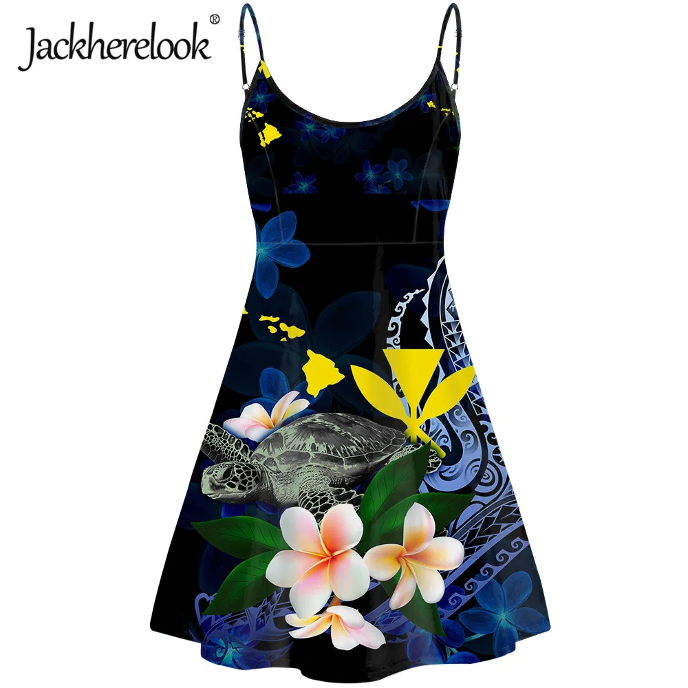 

Сексуальное женское платье для вечерние Jackherelook без застежек платье Kanaka Maoli карта черепаха Гибискус Плюмерия принт пляжные Гавайские платья...