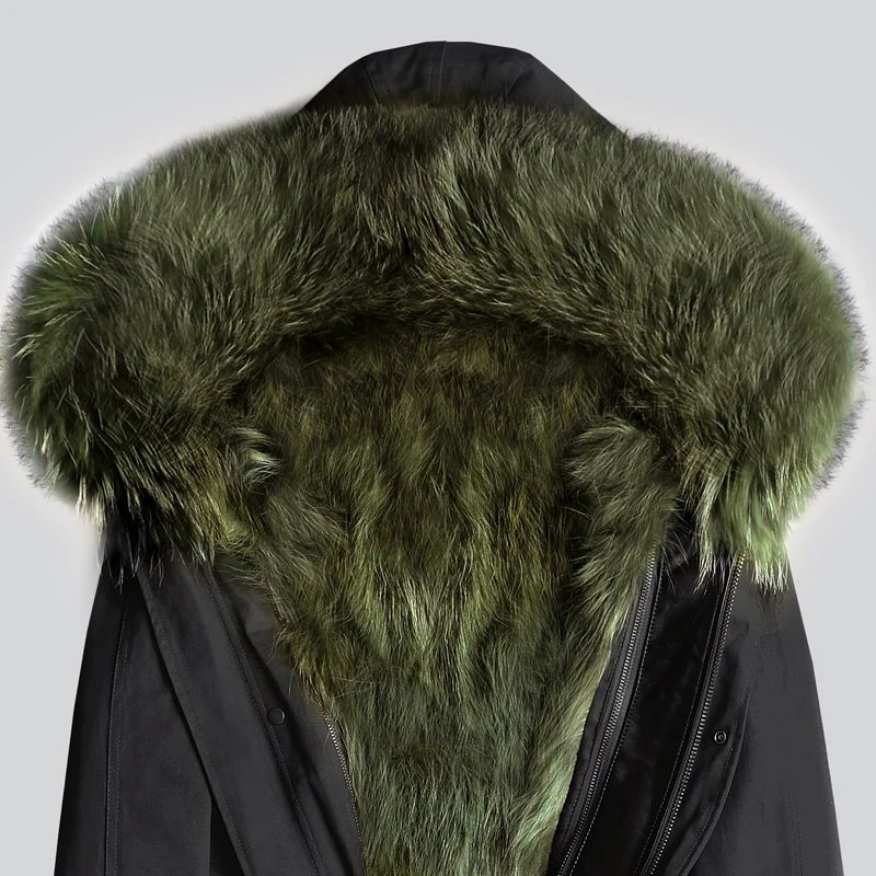 Пальто с натуральным мехом зимняя куртка для мужчин парка из натурального меха