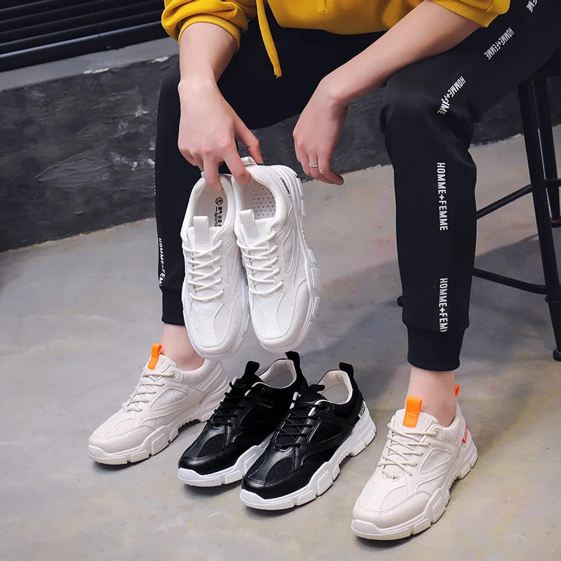 Мужские кроссовки QWEDF брендовые Дизайнерские на платформе шнуровке