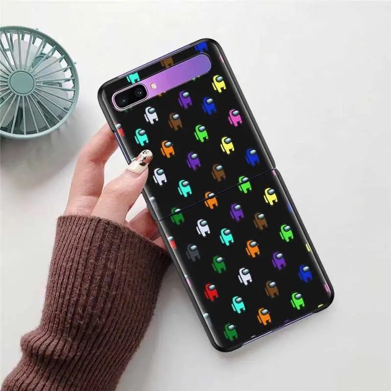 

Among Us Phone Case for Samsung Galaxy Z Flip 5G Case for Galaxy Z Flip 6.7" Black Hard Cover Fundas Capa Shell Bag Luxury Cell