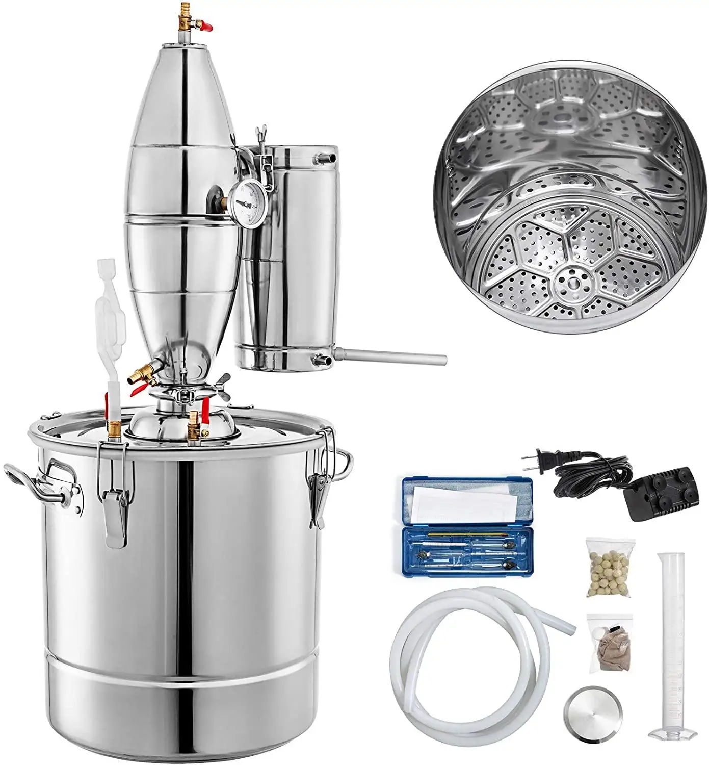 Бесплатная доставка 30L 7.9Gal Нержавеющая сталь алкогольный перегонный аппарат в