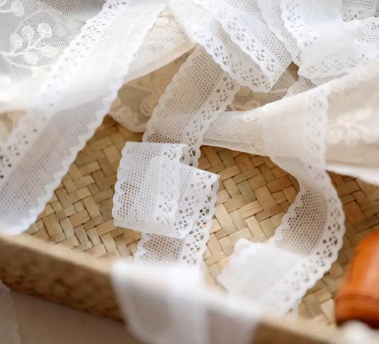 5 метров белая вышивка кружевная Лоскутная эластичная ткань сделай сам одежда