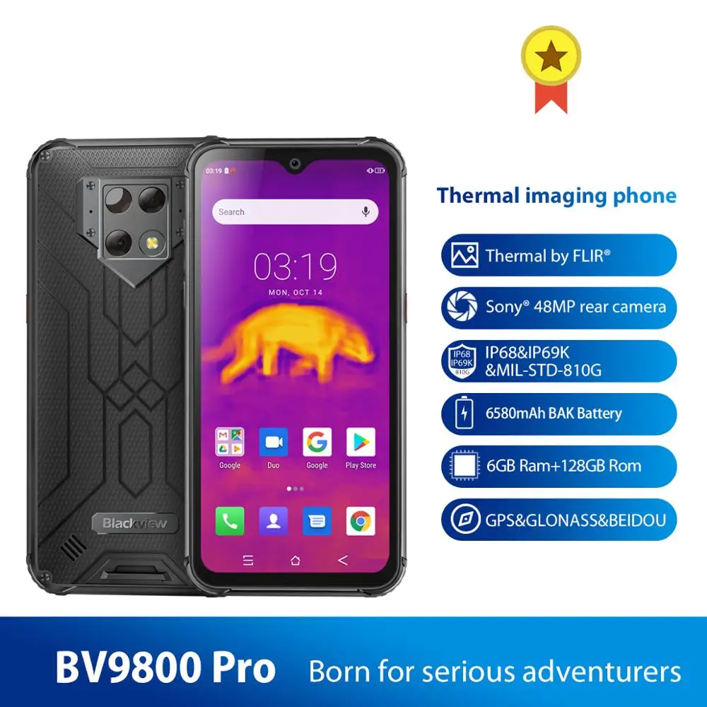 Blackview BV9800 Pro Global во первых Термальность изображений смартфон Helio P70 Android 9 0 6 ГБ + 128