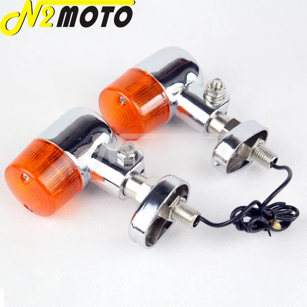 Мотоциклетный круглый хромированный поворотный сигнал 10 мм желтый индикатор