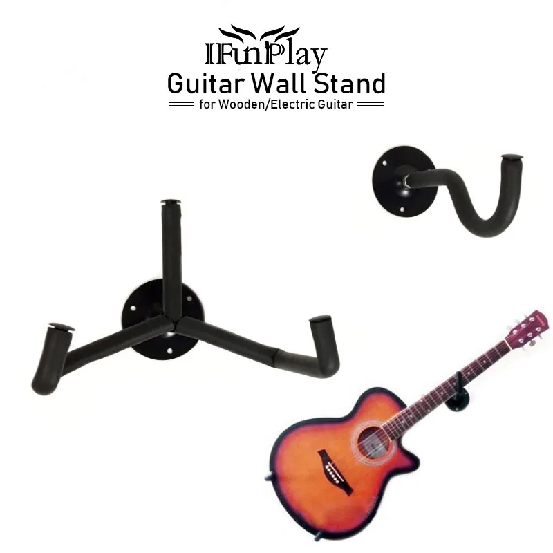 Подставка для гитары настенный горизонтальный крючок из дуба с винтовым
