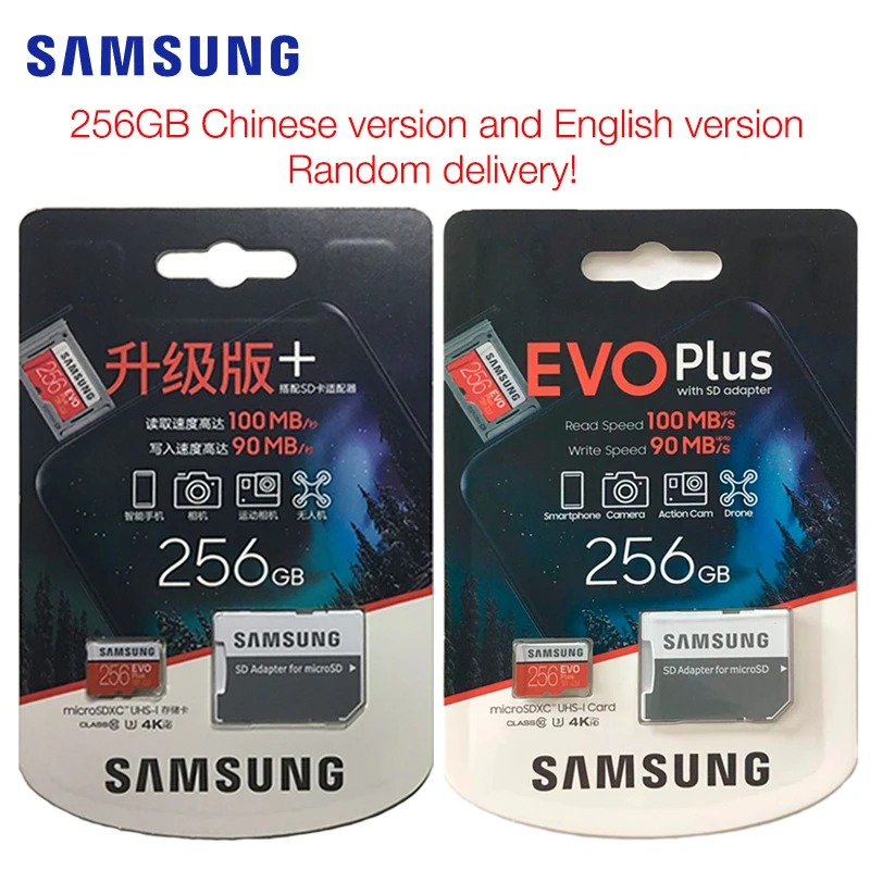 

2020 SAMSUNG EVO Plus Microsdxc 64Gb 128Gb 256Gb read up to 100mb/s Class10 Memory Card UHS-I TF/SD Cards Trans Flash SDXC