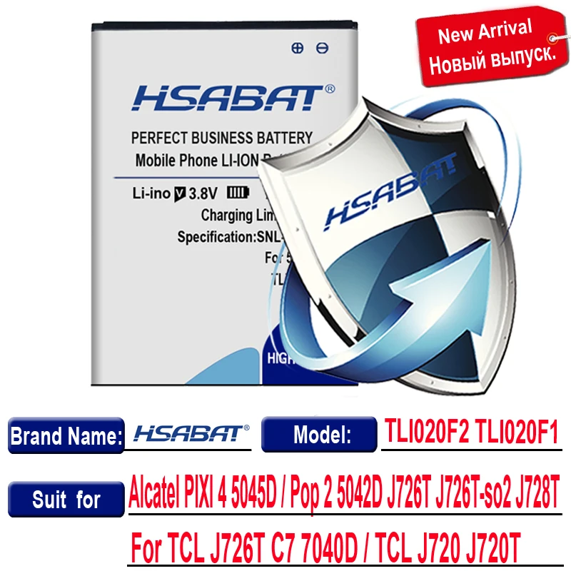 Аккумулятор TLI020F1 TLI020F2 для Alcatel PIXI 4 5045D / Pop 2 5042D J726T TCL J728T C7 7040D/TCL J720 J720T|tcl battery|tli020f1