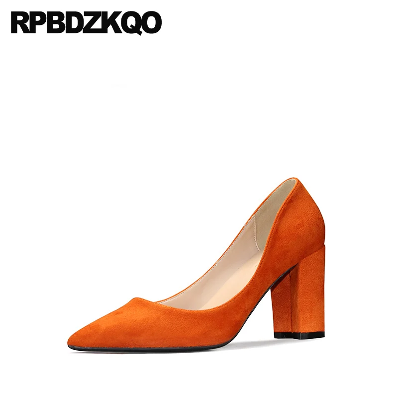 10 42 толстые туфли лодочки вечерние с круглым носом из замши 2021 Размеры 33 Plus на не