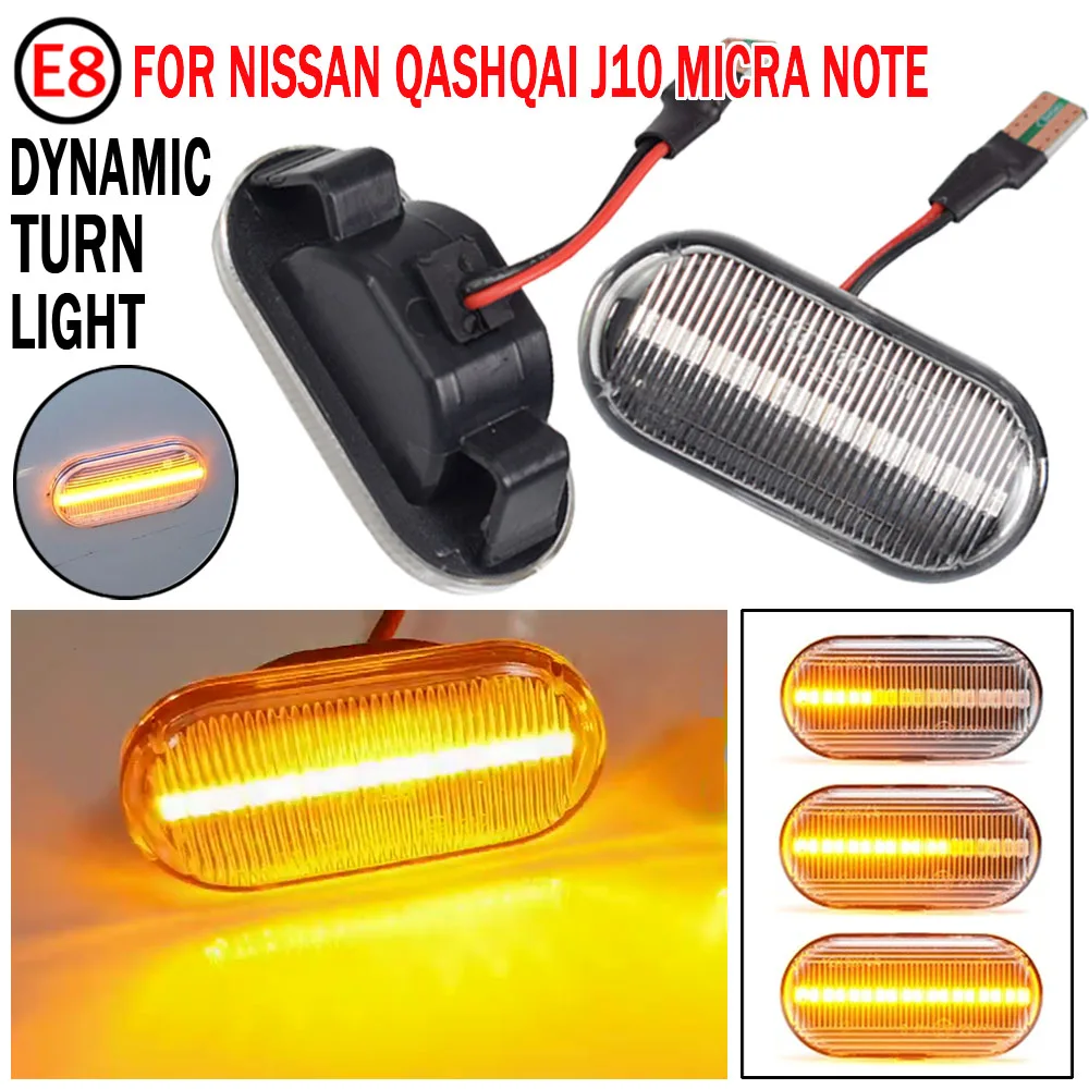 For Nissan Tiida Note Micra Navara Qashqai Cube Camiones Dualis Frontier LED Dynamic Car Blinker Side Marker Turn Signal Lights |