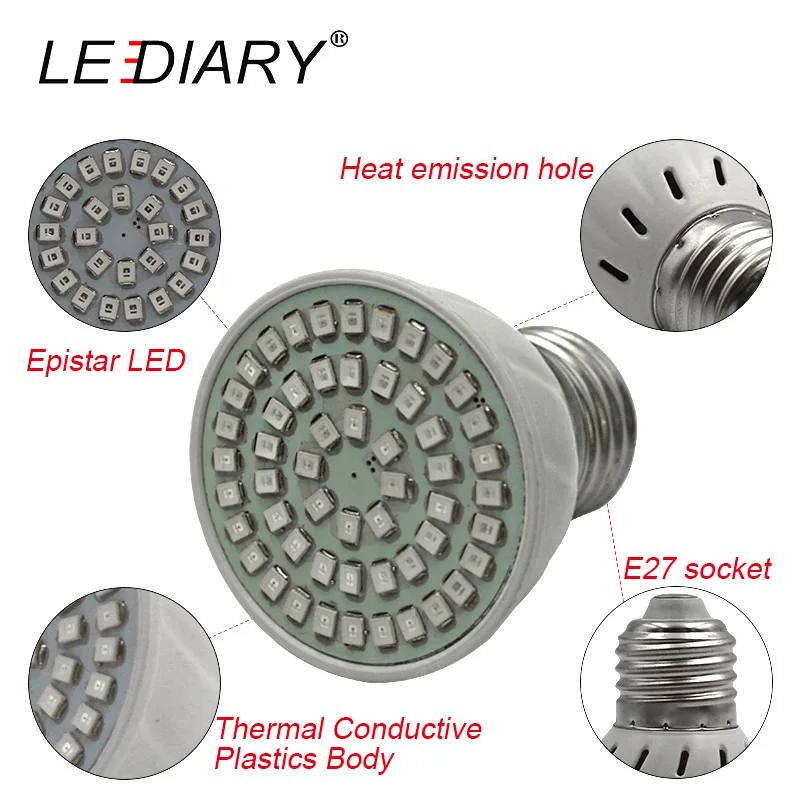 Светодиодный iary 2 шт./лот прожектор светодиодный роста растений лампы 220V MR16 E27 чашки Форма лампа полного спектра для домашний помощник в горшках для роста растений