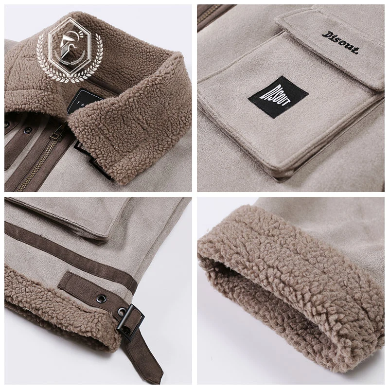 Мужская модная Тяжелая дубленка из искусственной замши повседневная куртка в