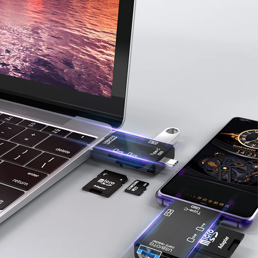 Устройство для чтения карт памяти USB 3 0 type c Android многофункциональный OTG2.0 SD/TF/U