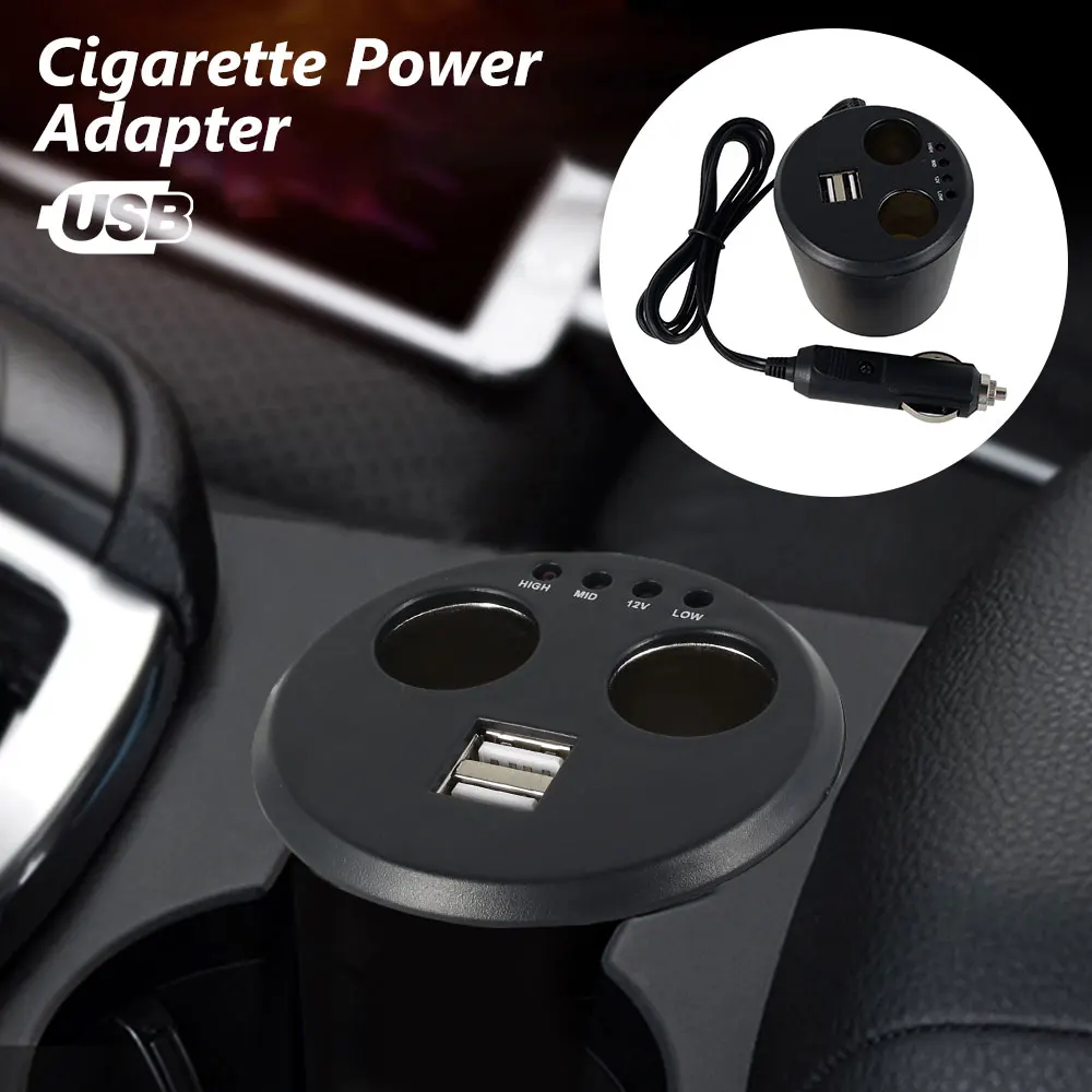 Разветвитель Прикуривателя с 2 розетками адаптер питания автомобильное зарядное