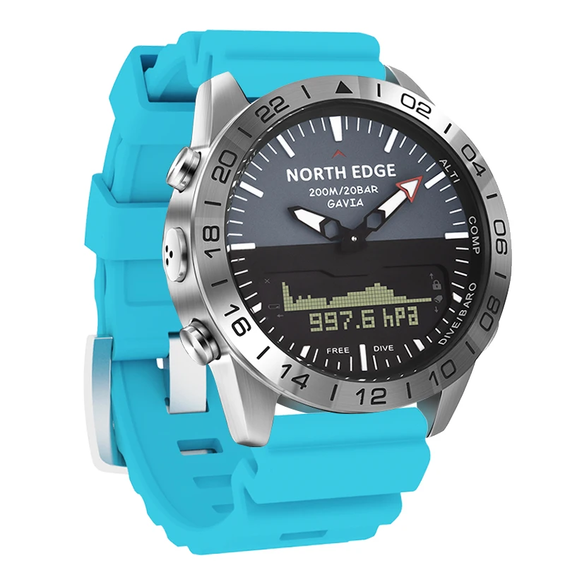 

NORTH EDGE Diver watches Men Military Sport Watches Analog Digital Diving Male Army Stainless Quartz Clock Altimeter Compass