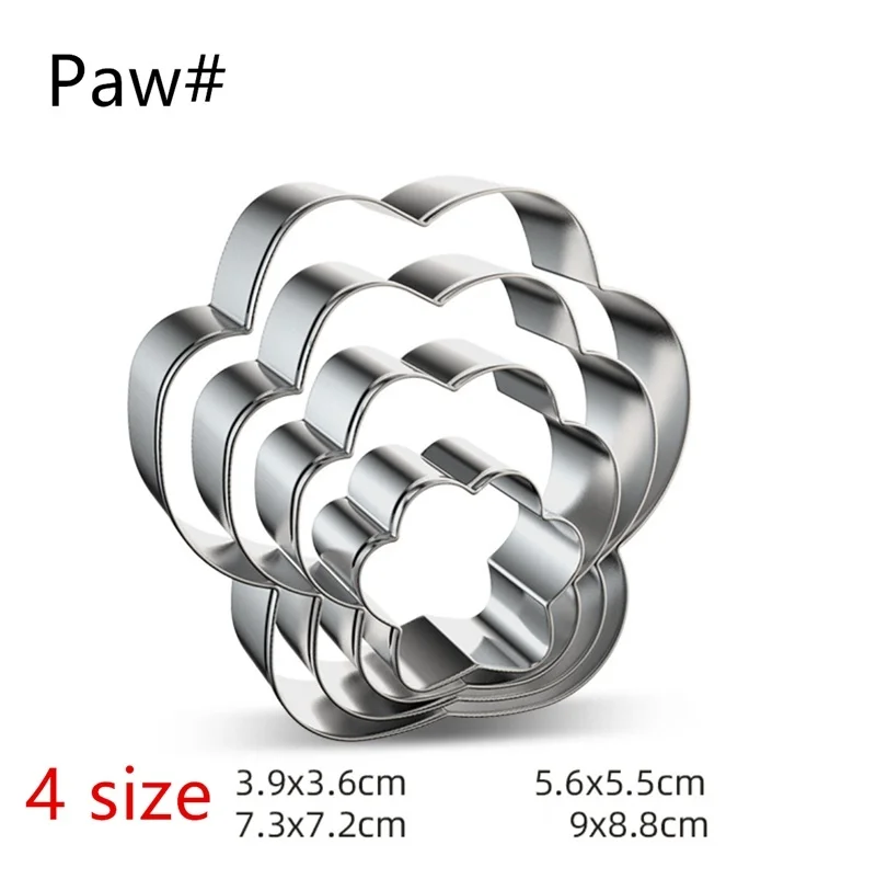 4 шт. собаке кость нержавеющая сталь форма для печенья из четырех частей Собачья