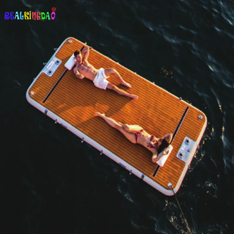 Надувная плавающая лодка Понтонный поплавок платформа водный коврик 4 м x 2 0 или