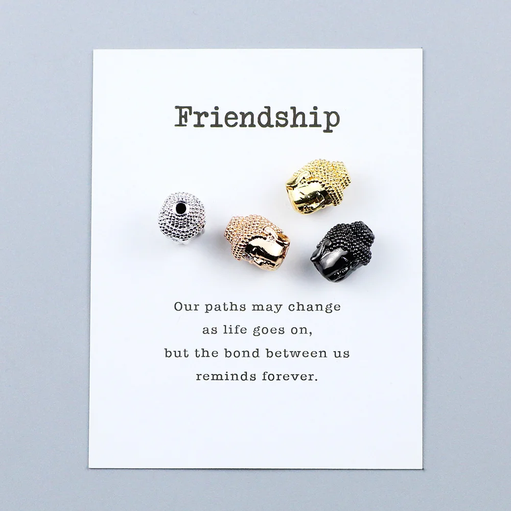 4 шт. подвеска в виде головы Будды с инкрустацией из фианита | Украшения и