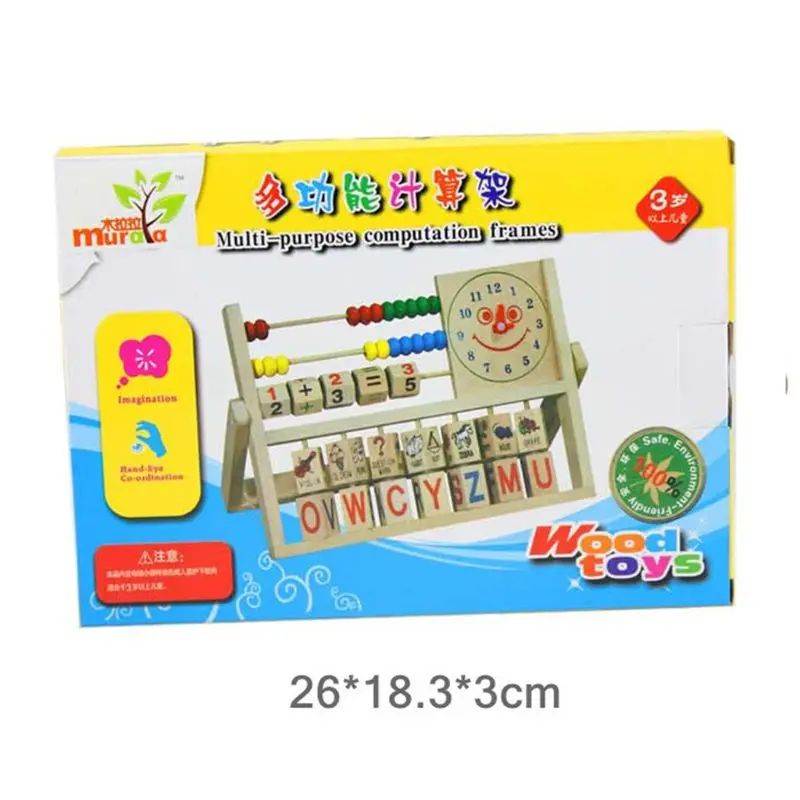 

Wooden Abacus Learning Stand Kids Counting Cognition Board Educational Math Toy