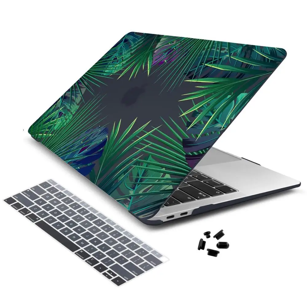 Пластиковый чехол с зелеными листьями и красивыми лепестками для Macbook Air 11 12 13 A1932 Pro 13 15 16 дюймов Touch Bar A2141 - Цвет: X137