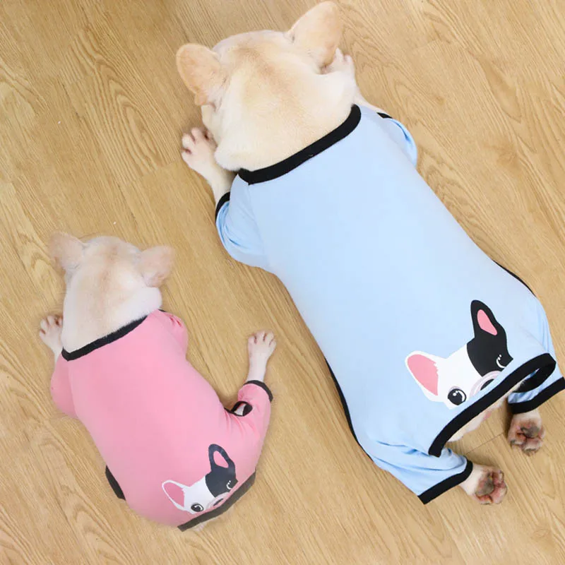Одежда для собак Fat Dog Пижама французского бульдога хлопковая одежда пальто сна