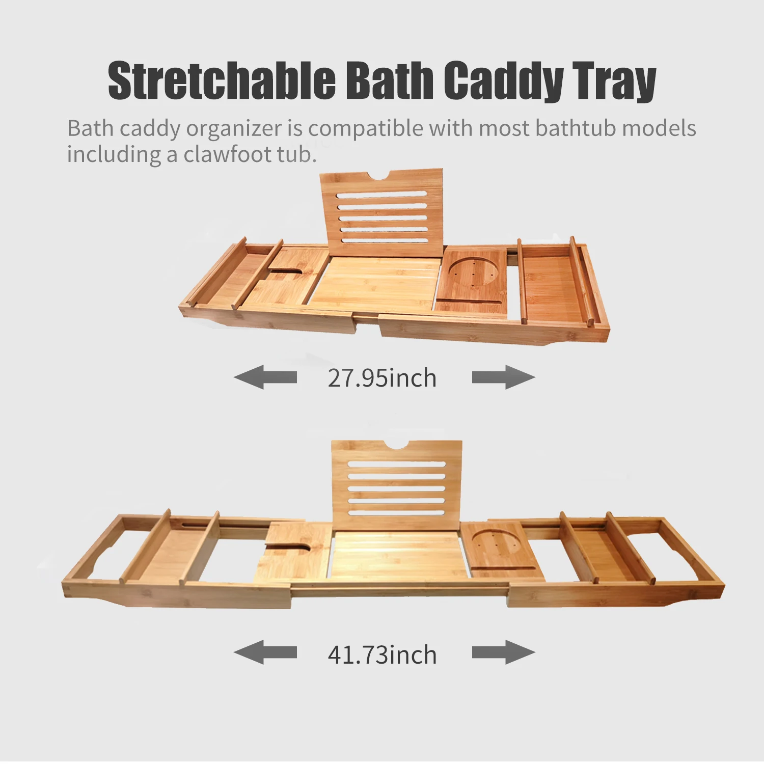 Органайзер для ванной бамбуковый поднос Регулируемый Поднос органайзер