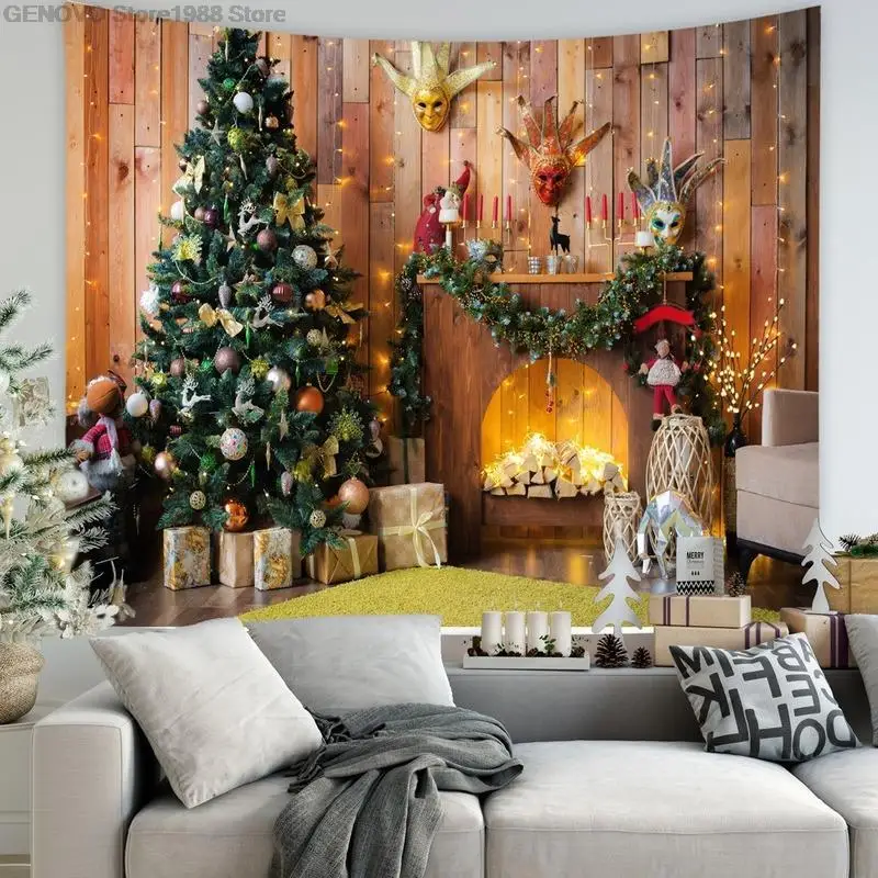 

Weihnachten dekoration tapisserie Urlaub wohnzimmer wand dekoration hängen tuch Große Weihnachten baum hintergrund tuch malerei