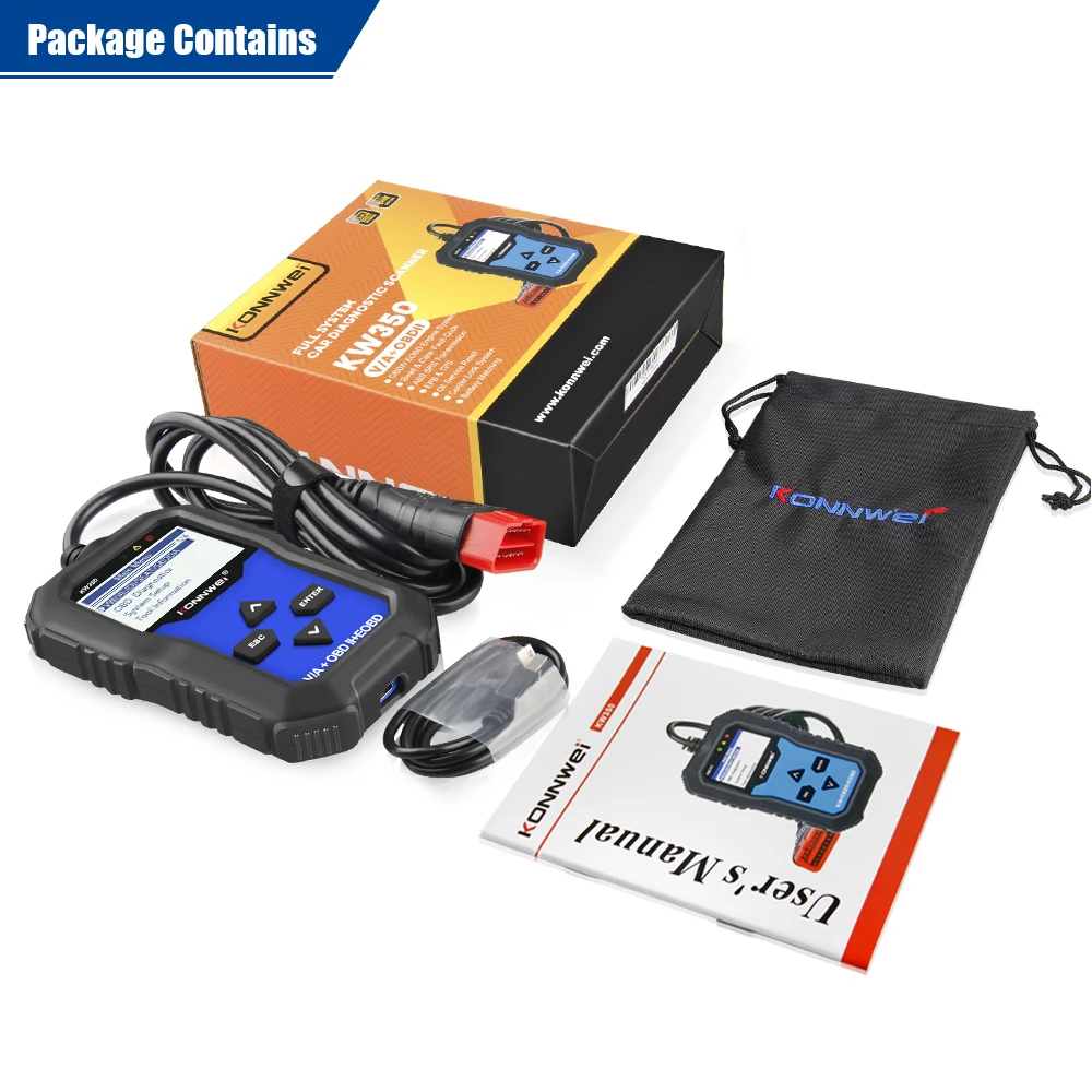 Сканер KONNWEI KW350 Obd2 профессиональный полнофункциональный диагностический сканер