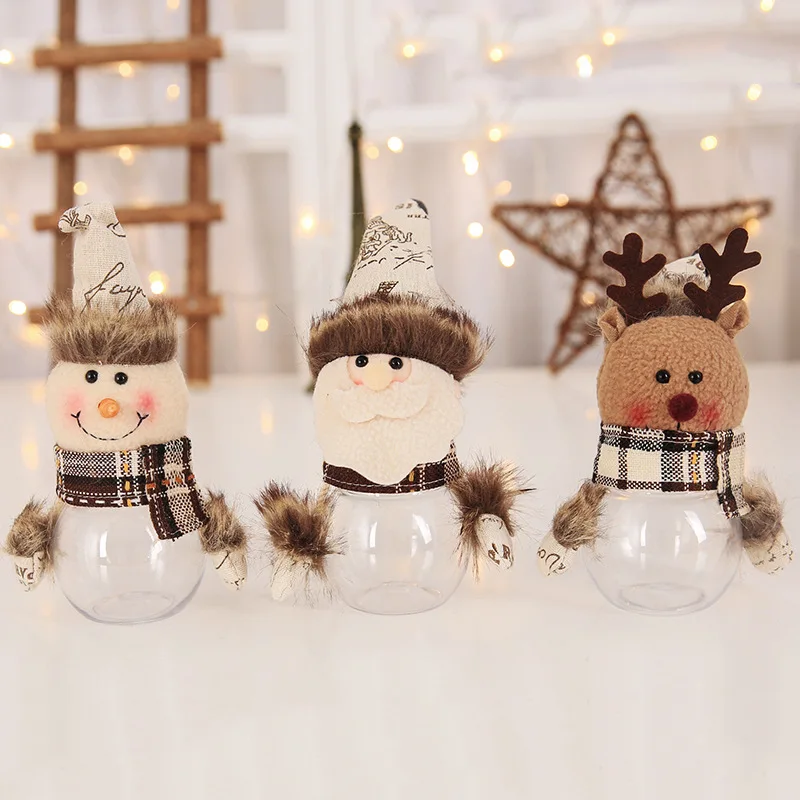 Рождественская банка для конфет детская бутылка хранения сумка Санта Клауса