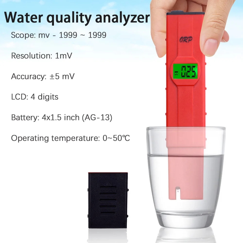 

Mini Water Quality Tester ORP Meter Pen With ORP Buffer Powder -1999~1999MV For Aquarium Swimming Pool