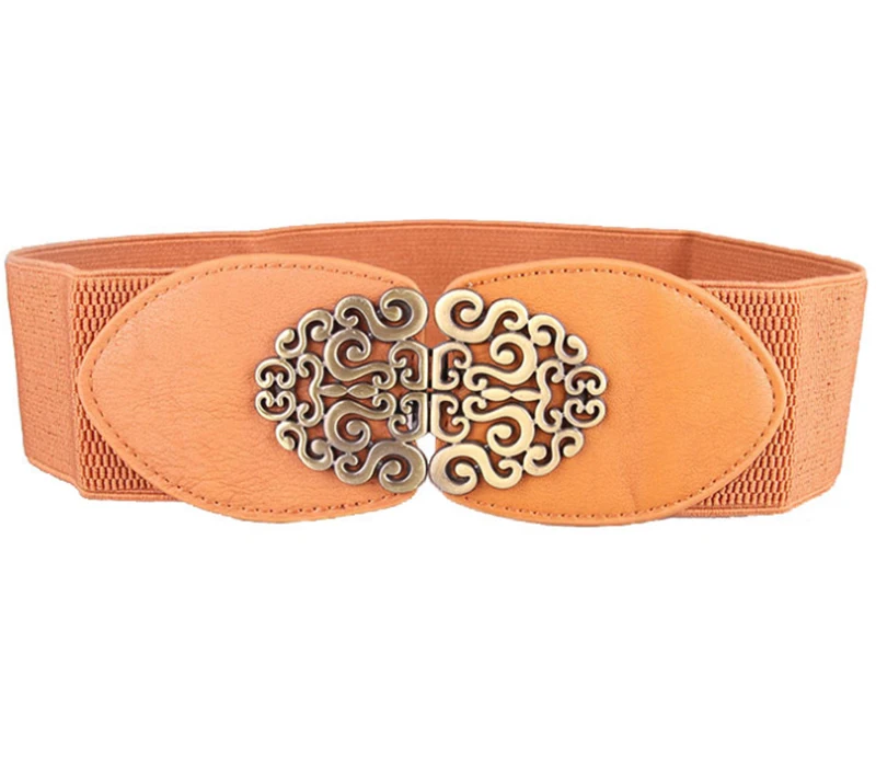 Hot Sales Retro Luxury Waist Wide All-match Decorative Sweet Lady Dress Width Elastic Retro Skirt Crony Women Belt - Цвет: C