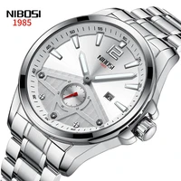 nibosi luxury new fashion men watch calendar display luminous waterproof stainless stee quartz wristwatch relogio masculino 2511