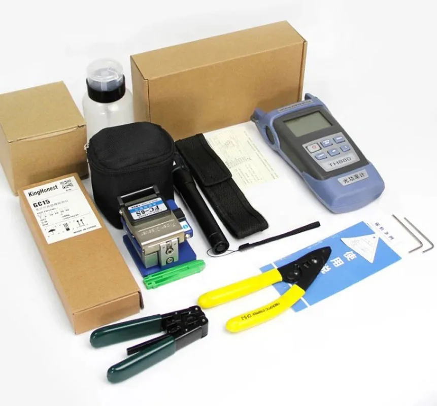 

Practical Fiber Optic FTTH Tool Kit with FC-6S Fiber Cleaver and Optical