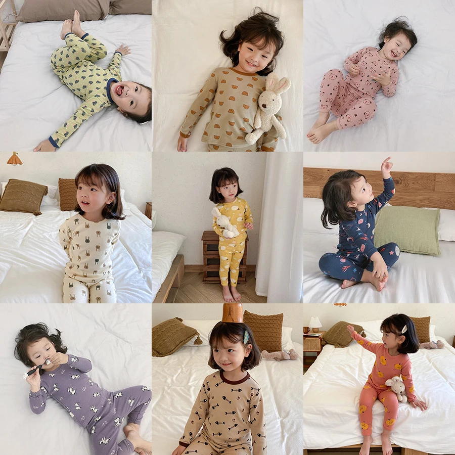 

2020 new girls unicorn pajamas children sleepwear boys dinosaur pijamas baby pyjamas kids rocket homewear for 1-8 year