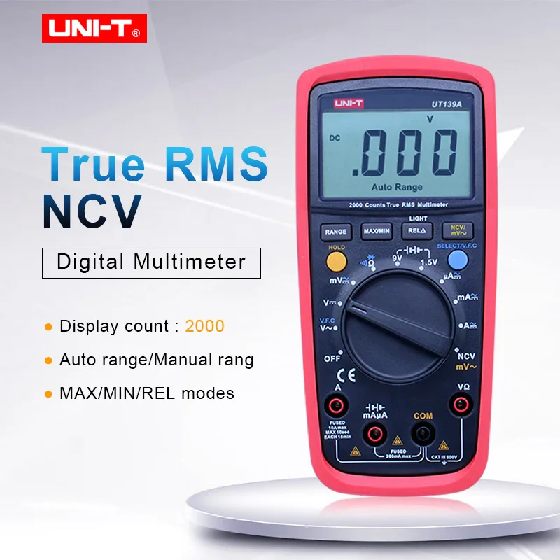 UNI-T UT139A True RMS цифровой мультиметр AC DC Напряжение Ток Сопротивление Тест er Омметр