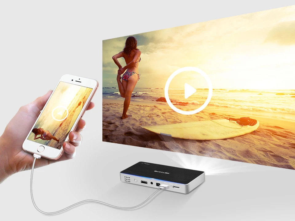 BYINTEK UFO P10 Портативный Умный домашний кинотеатр Android 7.1.2 OS Wifi мини HD светодиодный dlp проектор для Full 1080P MAX 4K для Iphone 11