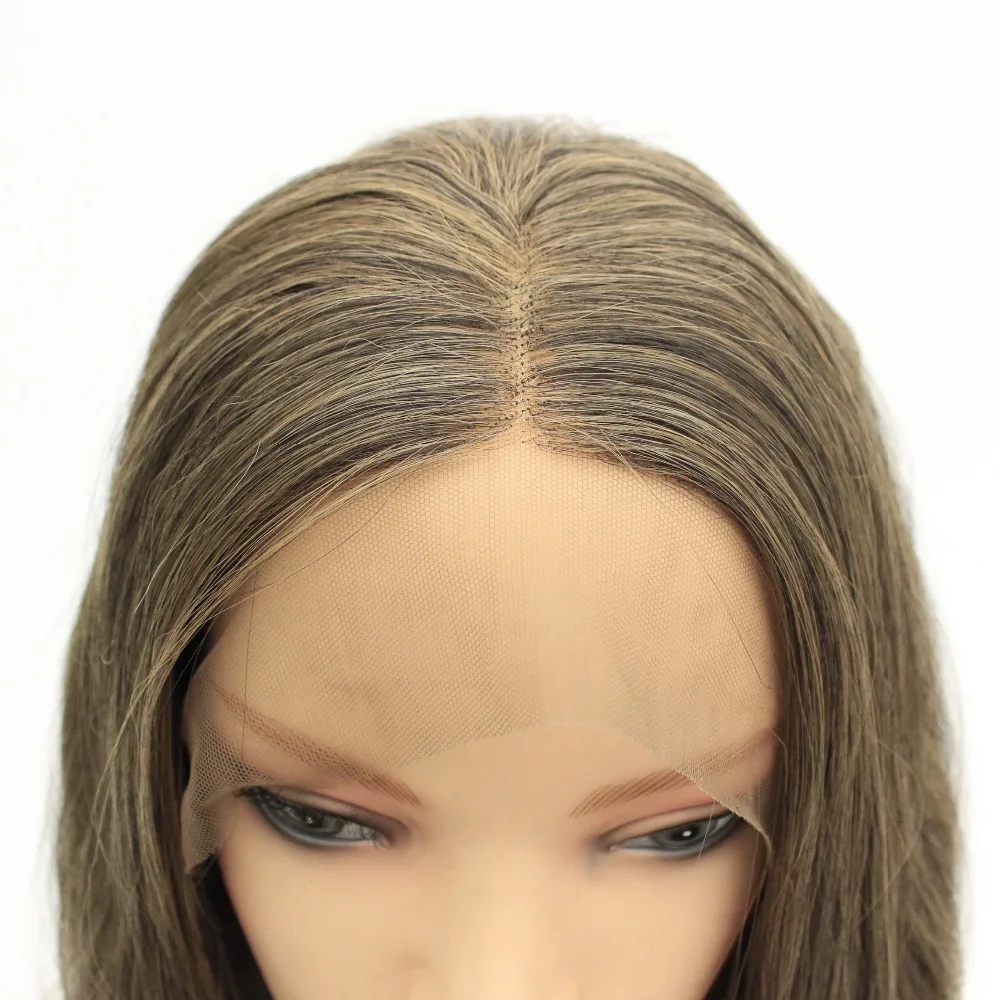 MRWIG средняя часть синтетический передний парик шнурка glueless 1b#2# длинные волнистые термостойкие волокна для женщин