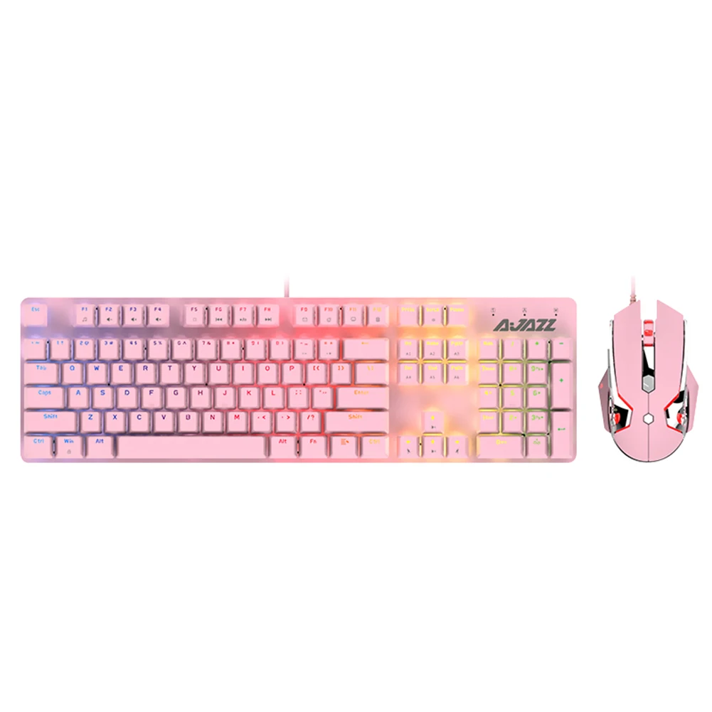 

Ajazz USB Wired 8000 DPI Adjustable Gamer Mechanical Keyboard Mouse Combos