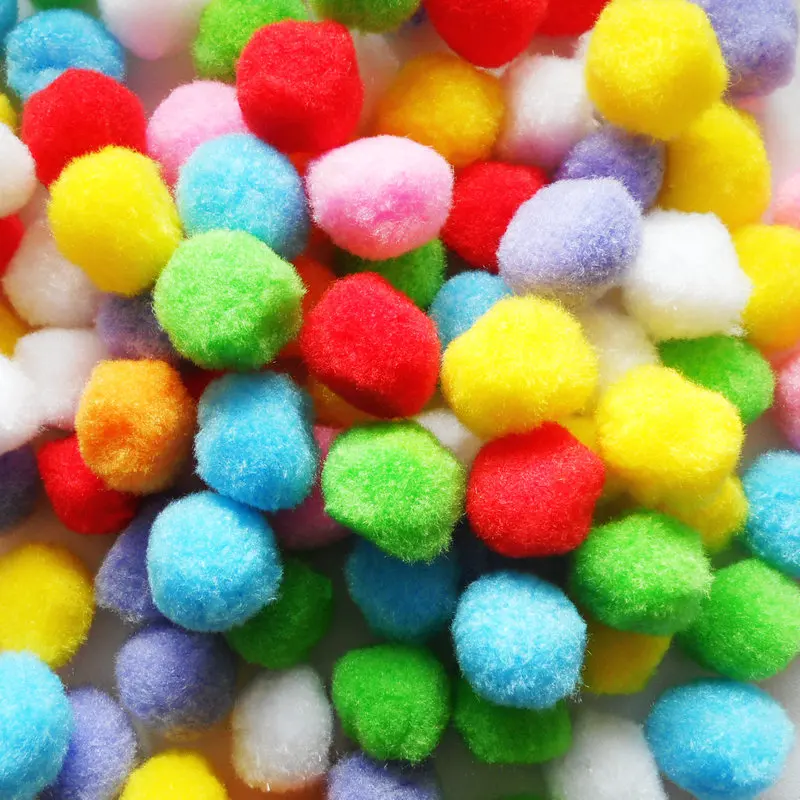 Помпон разноцветный 3 см 10 шт. | Игрушки и хобби