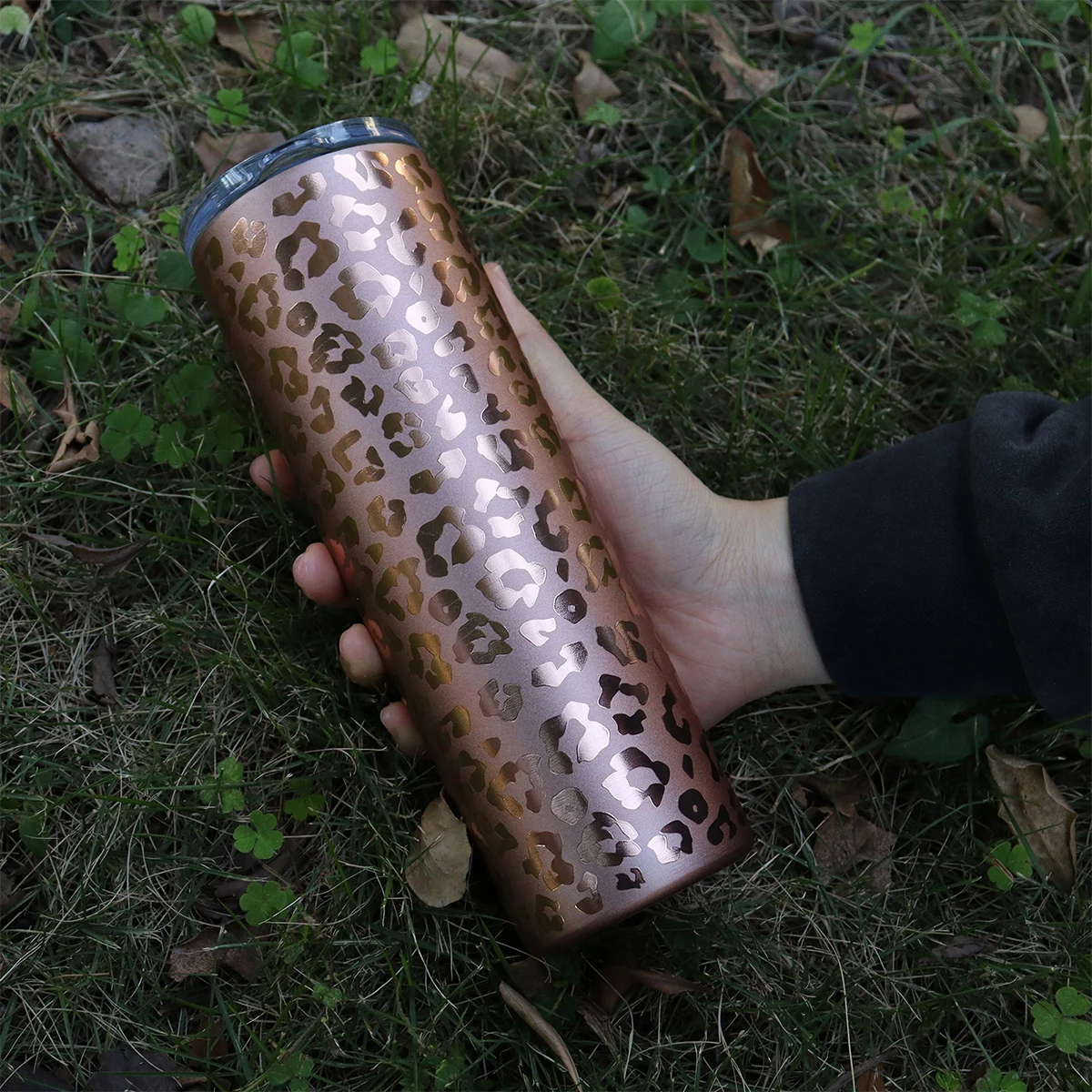 Hot Sale Fashion 20oz Rose Gold Leopard Print Stainless Steel Tumbler DOM-1021175