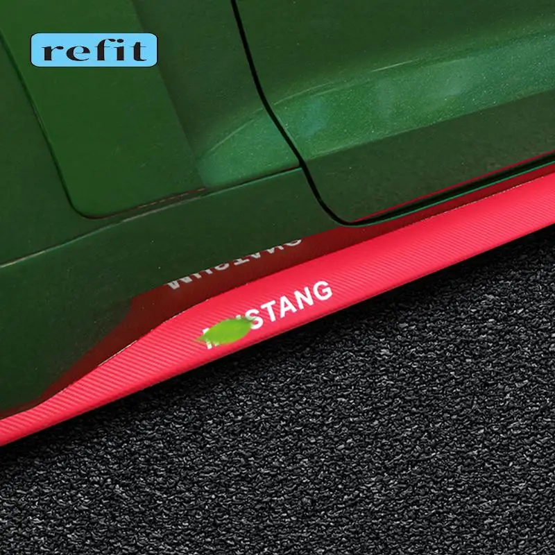 

Carbon fiber pattern car side pedal sticker Small enveloping modification decoration For Ford Mustang Shelby 2015 2016 2017 2018