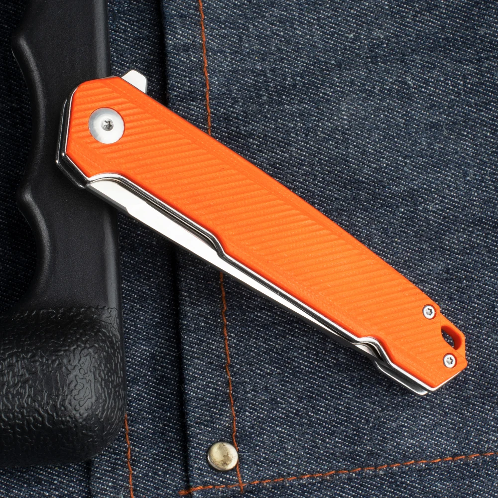 Отправка D2 стальной складной карманный нож G10 Ручка шарикоподшипник для