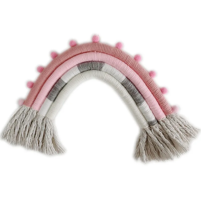 Макраме Радуга тканые настенный Boho Chic богемный комнаты гобелен с геометрическим