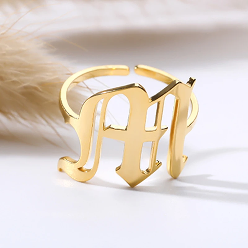 Женское кольцо из нержавеющей стали с надписью A Z золотого цвета мужское на заказ