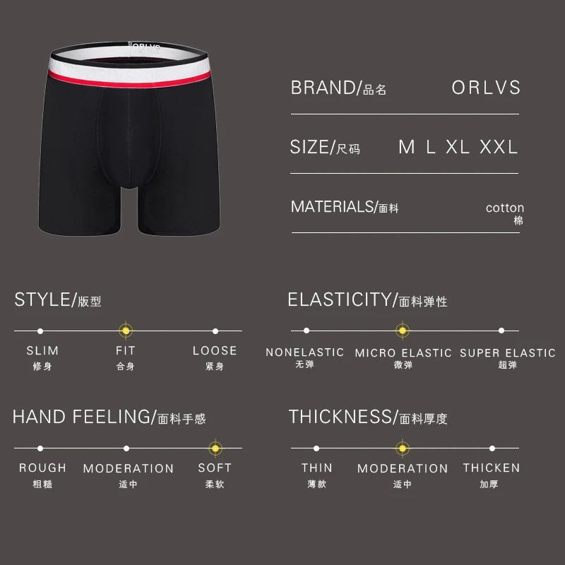 ORLVS сексуальный для Гея Мужское нижнее белье боксеры мужские хлопковые трусы