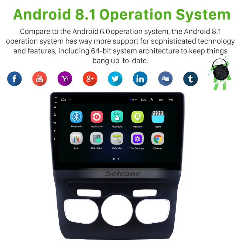 Seicane 10 1 дюймов HD сенсорный экран Android 8 GPS навигационная система Bluetooth радио для 2013