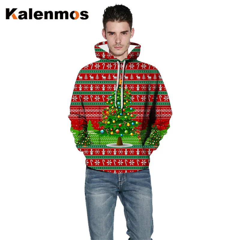 Пара рождественских толстовки для женщин и мужчин спортивные костюмы с принтом