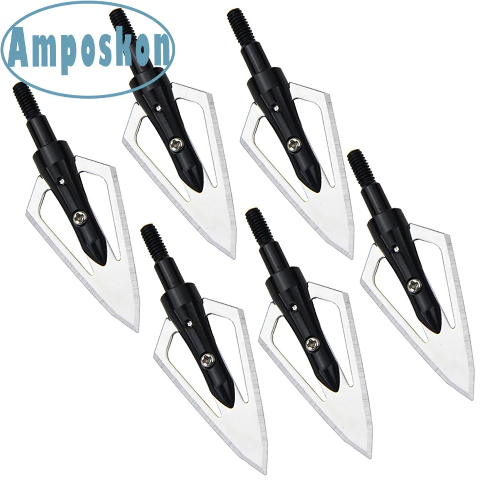 Горячие 6 шт. черные фиксированные лезвия охотничьи стрелки 100 наконечники для