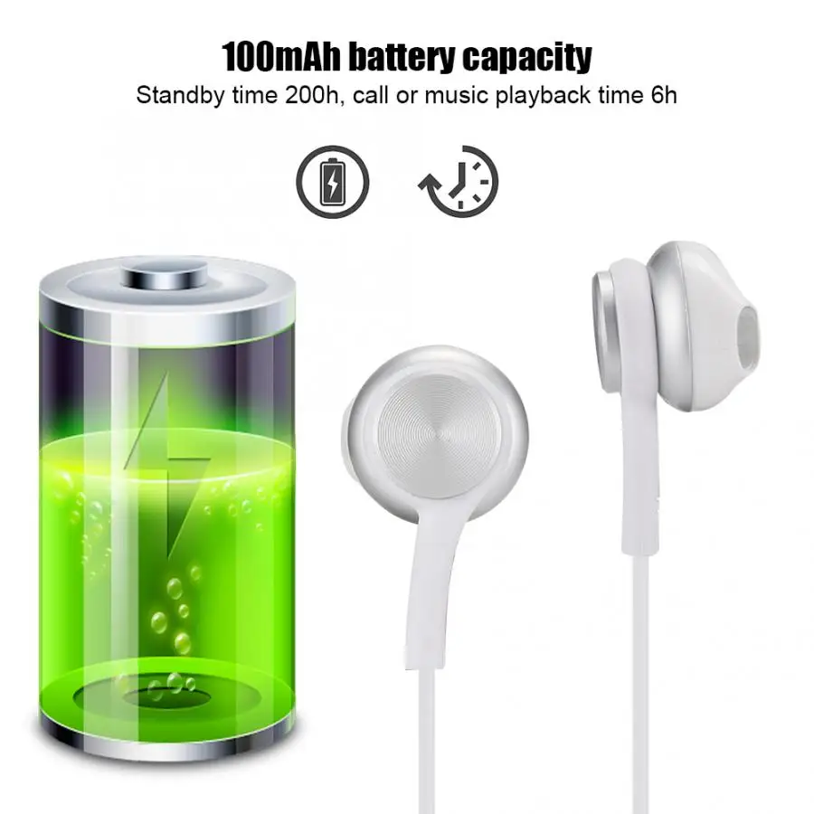 Встроенный магнит на лямке вокруг шеи Тип наушники с низким уровнем Мощность 100